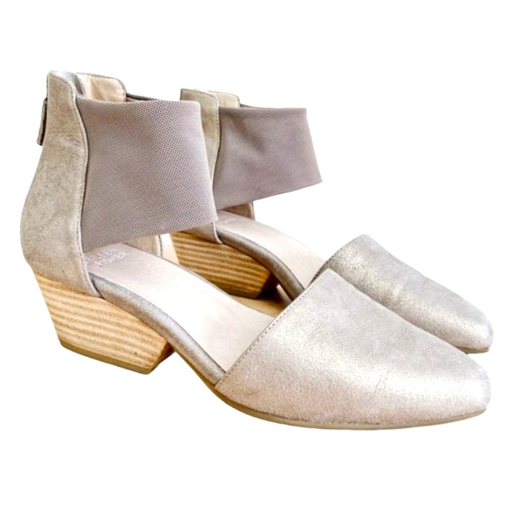 Eileen Fisher Fame d'Orsay Metallic Suede Shoes